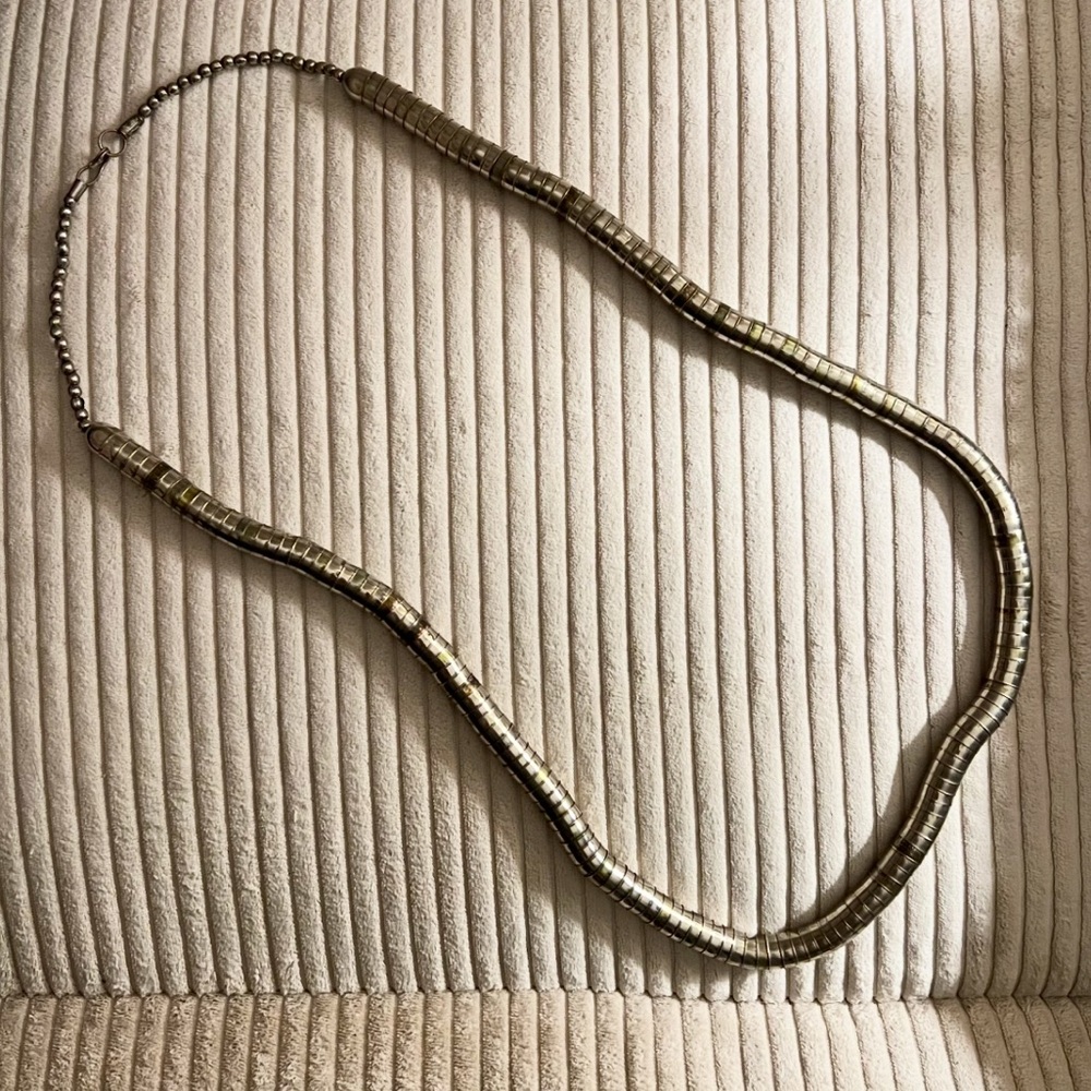 Vintage Reticulated Silver Stacked Necklace